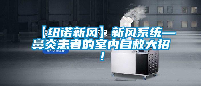 【紐諾新風】新風系統(tǒng)—鼻炎患者的室內(nèi)自救大招！